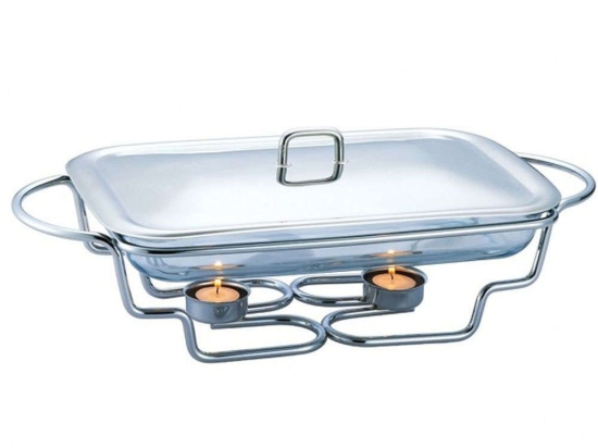 Πυρίμαχο Σκεύος Με Βάση Ρεσώ Ring 723006 50,5x25x16,5cm Clear-Inox Marva Γυαλί