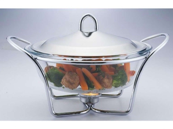 Πυρίμαχο Σκεύος  Με Βάση Ρεσώ Ring 723013 30x24,5x19,5cm Clear-Inox Marva Γυαλί