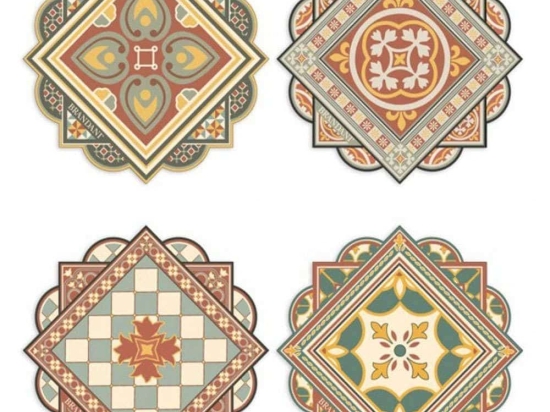 Σουβέρ Cementine (Σετ 4Τμχ) 52553 10,5x10,5cm Multi Brandani Κεραμικό