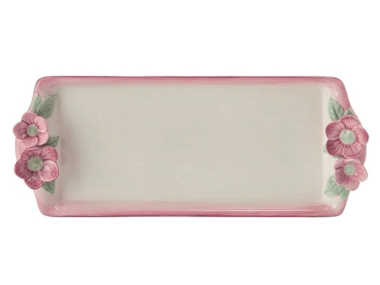 Πιατέλα Σερβιρίσματος Ορθογώνια Rose 658093 36,8x14,5x5,5cm Multi Marva Κεραμικό