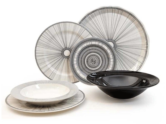 Σερβίτσιο Πιάτα Φαγητού Tiffany Geometric (Σετ 20Τμχ) 840003 Multi Marva Κεραμικό