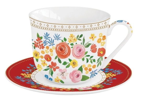 Φλυτζάνι Cappuccino Boho Flowers 1182BOFL 400ml Multi Easy Life Πορσελάνη