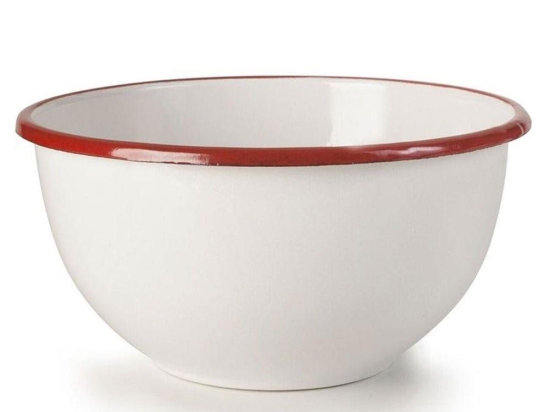 Μπωλ Δημητριακών Bordeaux 908312 Φ12x7cm White-Bordeaux Ibili Εμαγιέ