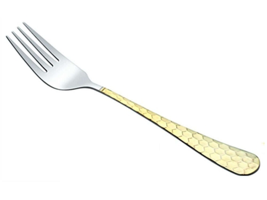 Πιρούνι Φαγητού A-181 01881 20cm Silver-Gold Dinox Ανοξείδωτο Ατσάλι