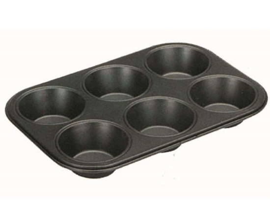Φόρμα Muffins 6 Θέσεων Moka 823200 Black Ibili Αλουμίνιο