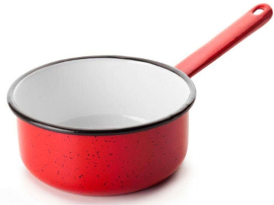 Κατσαρολάκι Γάλακτος Εμαγιέ Varios 912616 16cm Red-White Ibili 16 cm Ατσάλι