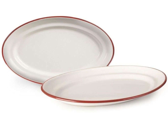 Πιατέλα Εμαγιέ Bordeaux 908725 25cm White-Bordo Ibili Εμαγιέ