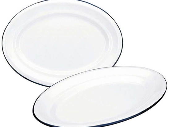 Πιατέλα Εμαγιέ Blanca 903940 40cm White-Blue Ibili Εμαγιέ