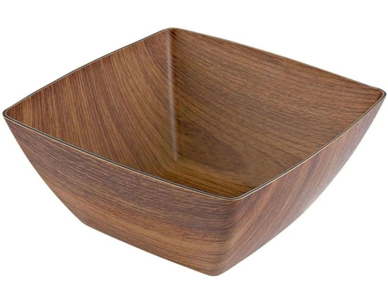 Μπωλ Σερβιρίσματος Square 10112 23,5x23,5x10,5cm Brown Evelin Πολυστερίνη