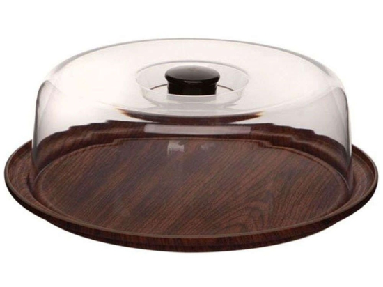 Τουρτιέρα Με Καπάκι 10286 23x10cm Clear-Brown Evelin Πολυστερίνη