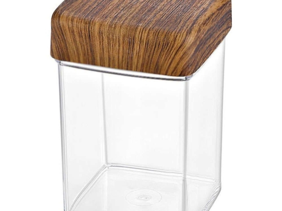 Βάζο Αποθήκευσης 10817 630ml Clear-Brown Evelin Πολυστερίνη