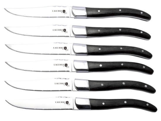 Μαχαίρια Steak BH-2469 (Σετ 6τμχ) Inox-Black Berlinger Haus Ατσάλι,Ξύλο