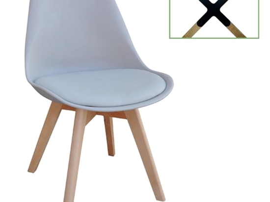 Καρέκλα Martin ΕΜ136,40 Grey 49x54x82cm Σετ 4τμχ Ξύλο,Πολυπροπυλένιο