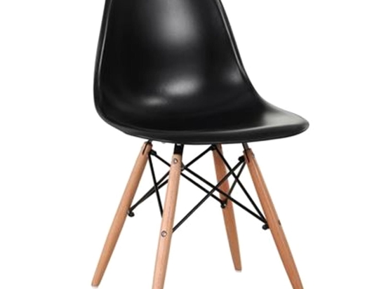 Καρέκλα Art Wood ΕΜ123,2W Black 46x52x82cm Σετ 4τμχ Ξύλο,Πολυπροπυλένιο
