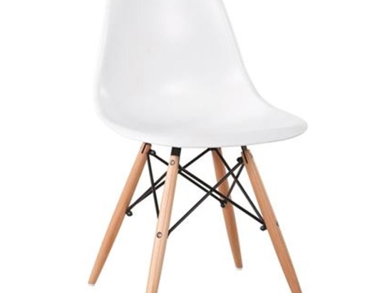 Καρέκλα Art Wood ΕΜ123,1W White 46x52x82cm Σετ 4τμχ Ξύλο,Πολυπροπυλένιο