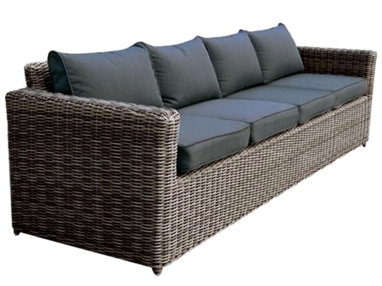 Καναπές Arizona Ε6734,5 4-Θέσιος 4mm Half Round Wicker Grey/Brown Τετραθέσιος