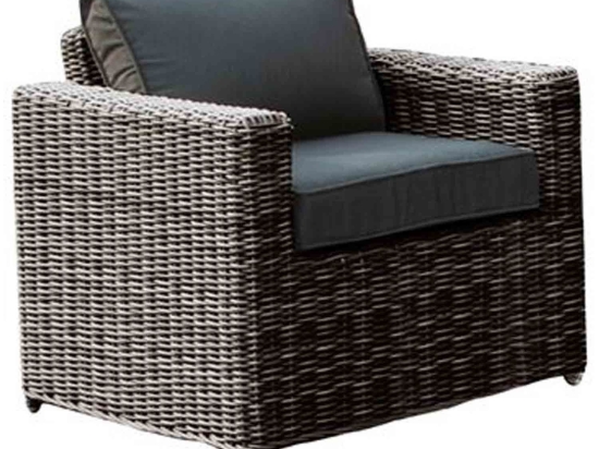 Πολυθρόνα Arizona Ε6734,1 4mm Half Round Wicker Grey/Brown