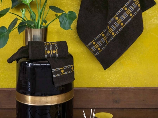 Nima Home Σετ Πετσέτες Μπάνιου 3τμχ 100% Βαμβακερές 450gsm - Vogue Μαύρες