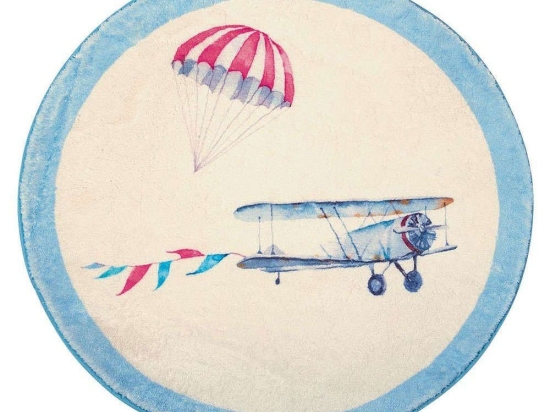 Χαλί Παιδικό 3009 Ciel-Ecru Greenwich Polo Club 120X120cm Round