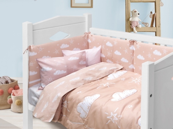 Κουβερλί Βρεφικό 4746 Baby Fun Digital Somon-White Das Home 110x150cm Microfiber