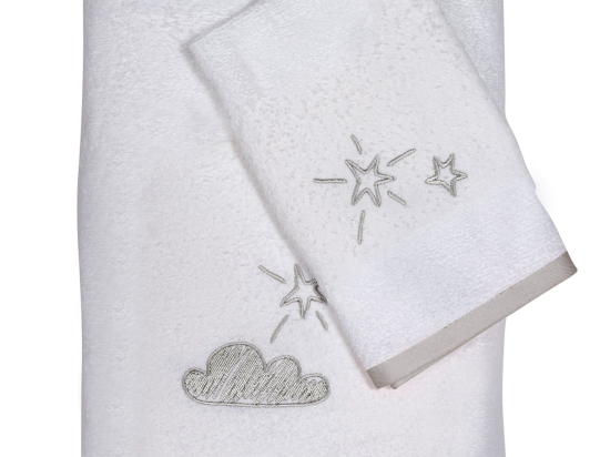 Πετσέτες Βρεφικές 4745 Σετ 2τμχ Baby Fun Grey-White Das Home Σετ Πετσέτες 70x140cm 100% Βαμβάκι
