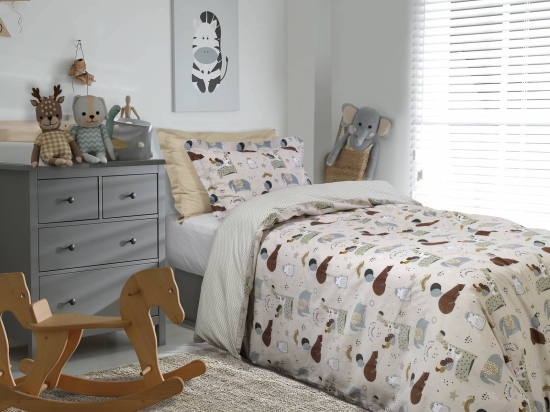 Σεντόνια Παιδικά 4747 Σετ 3τμχ Beige-Grey Das Home Μονό 170x260cm 100% Βαμβάκι