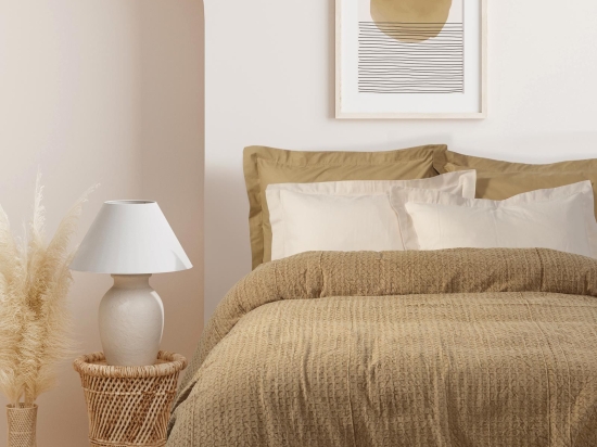 Κουβέρτα Πικέ 0455 Ocher Das Home Μονό 160x240cm 100% Βαμβάκι