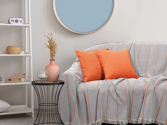 Ριχτάρι 0217 Ecru-Black-Terra Das Home Τριθέσιο 180x300cm 100% Βαμβάκι