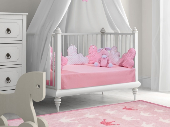 Πάντα Κούνιας 8807 Σετ 3τμχ Pink Greenwich Polo Club 100% Βαμβάκι
