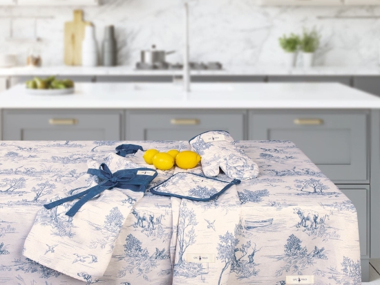 Τραπεζομάντηλο 2661 Blue-Ecru Greenwich Polo Club 140X180 Πολυέστερ