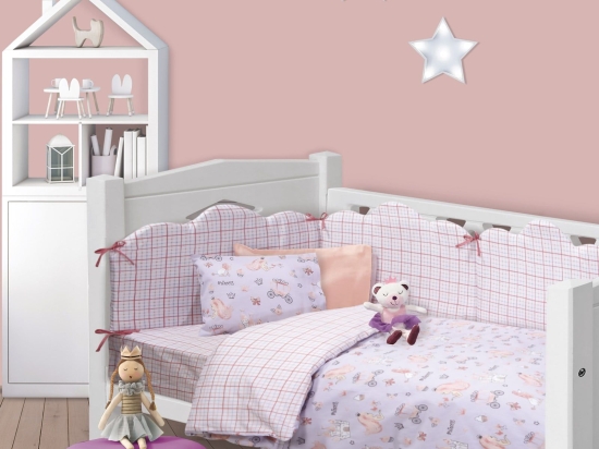 Σεντόνια Βρεφικά 4764 (Σετ 3τμχ) Pink-Lila Das Home Κούνιας 130x170cm 100% Βαμβάκι