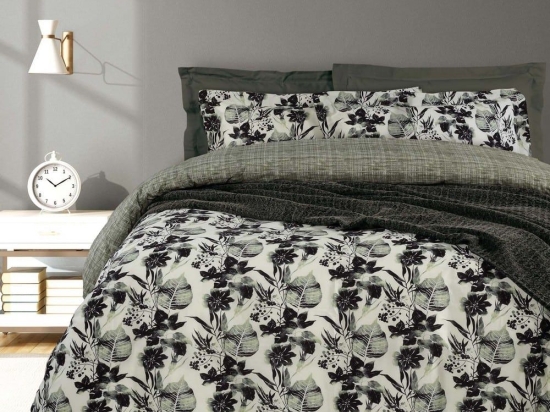 Σεντόνια Happy 9529 (Σετ 3τμχ) Ecru-Black Das Home Μονό 170x260cm 100% Βαμβάκι