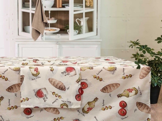 Runner 0616 Ecru-Olive-Red Das Home 45Χ140 Βαμβάκι-Πολυέστερ