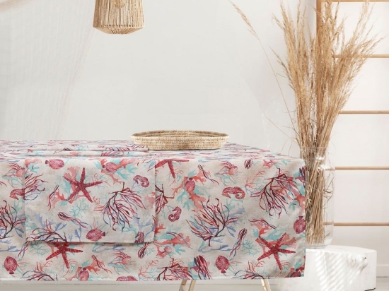 Runner 0617 Ecru-Purple-Red Das Home 45Χ140 Βαμβάκι-Πολυέστερ