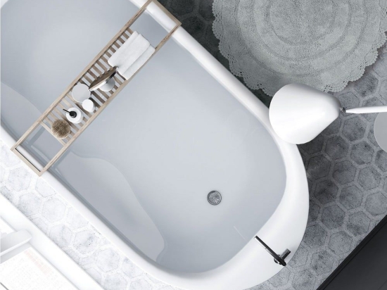 Ταπέτο Μπάνιου 0632 Grey Das Home 60X60 100% Βαμβάκι