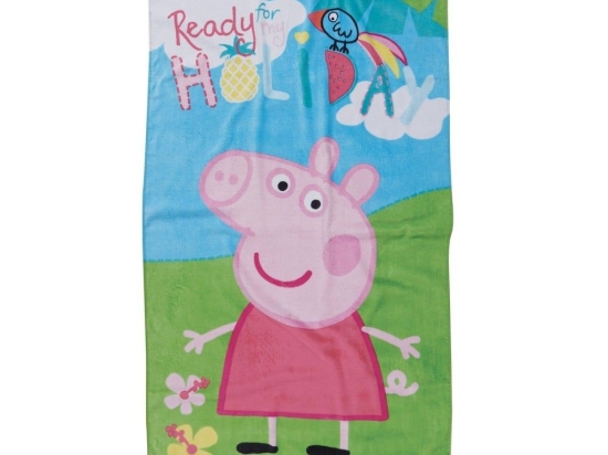 Πετσέτα Θαλάσσης Παιδική 5854 Peppa Pig Pink-Green Das Home Beach 70x140cm 100% Βαμβάκι