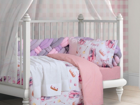 Κουβέρτα Βρεφική Πλεκτή 8816 White-Pink Greenwich Polo Club Κούνιας 110x150cm 100% Βαμβάκι