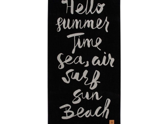 Πετσέτα Θαλάσσης 3641 Black-Ecru Greenwich Polo Club Θαλάσσης 90x170cm 100% Βαμβάκι