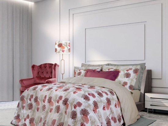 Σεντόνια 2120 (Σετ 3τμχ) Cream-Red Greenwich Polo Club Μονό 170x260cm 100% Βαμβάκι