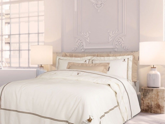 Σεντόνια 2128 (Σετ 4τμχ) Ivory Greenwich Polo Club King Size 260x280cm 100% Βαμβακοσατέν