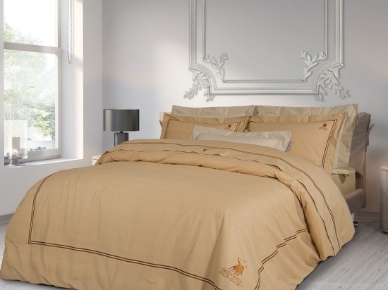 Σεντόνια 2130 (Σετ 4τμχ) Beige Greenwich Polo Club King Size 270x280cm 100% Βαμβακοσατέν