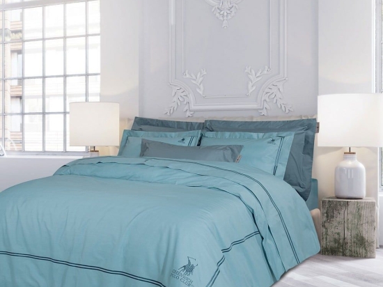 Σεντόνια 2132 (Σετ 4τμχ) Blue Greenwich Polo Club King Size 270x280cm 100% Βαμβακοσατέν