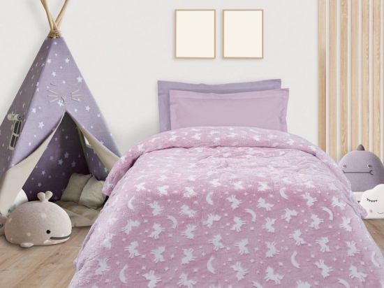 Κουβέρτα Παιδική 4832 Glowing Fleece Pink Das Kids Μονό 160x220cm Βαμβάκι-Πολυέστερ