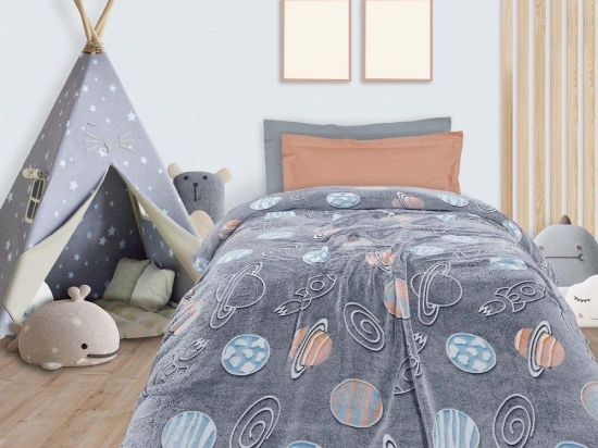 Κουβέρτα Παιδική 4834 Glowing Fleece Grey Das Kids Μονό 160x220cm Πολυέστερ
