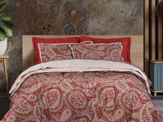 Παπλωματοθήκη Prestige 1664 (Σετ 3τμχ) Bordo Das Home Υπέρδιπλο 220x240cm 100% Βαμβακοσατέν