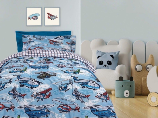 Παπλωματοθήκη Παιδική 4829 (Σετ 2τμχ) Blue Das Kids Μονό 160x240cm Βαμβάκι-Πολυέστερ