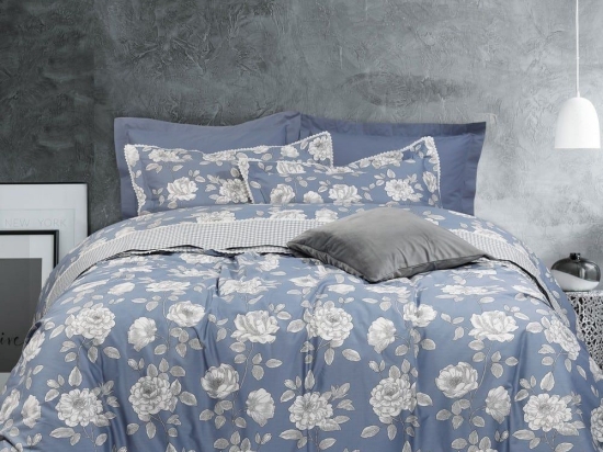 Σεντόνια Prestige 1661 (Σετ 4τμχ) Denim Das Home Υπέρδιπλο 240x260cm 100% Βαμβακοσατέν