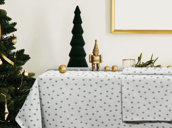Τραπεζομάντηλο Χριστουγεννιάτικο 0627 Grey Das Home 140Χ180