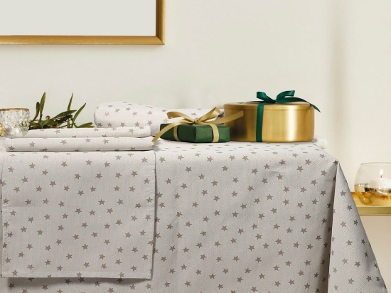 Τραπεζομάντηλο Χριστουγεννιάτικο 0628 Beige Das Home 140Χ180