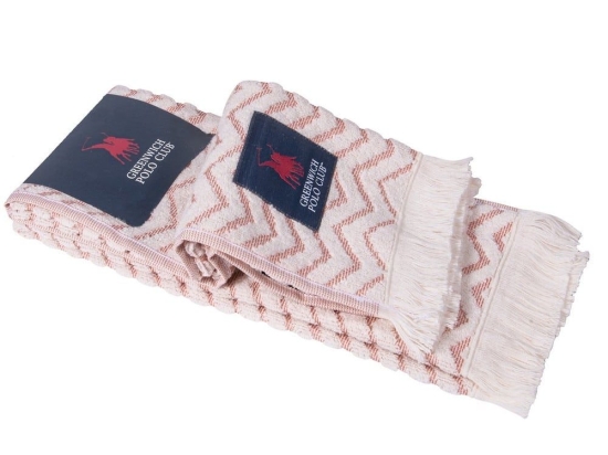 Πετσέτες Κουζίνας 2695 (Σετ 2τμχ) White-Pink Greenwich Polo Club 40x60cm 100% Βαμβάκι